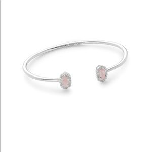 Kendra Scott Calla Silver Bracelet In Rose Quartz